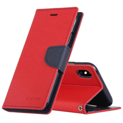 GOOSPERY FANCY DIARY Horizontal Flip Leather Case for iPhone XS Max, with Holder & Card Slots & Wallet(Red)-garmade.com