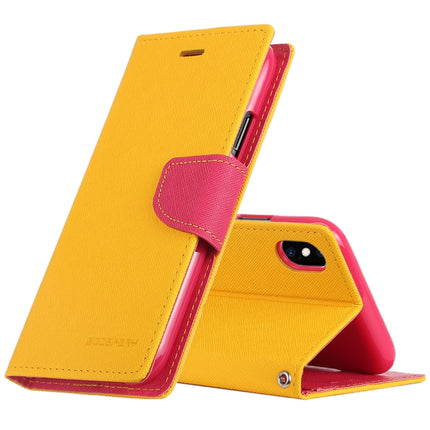 GOOSPERY FANCY DIARY Horizontal Flip Leather Case for iPhone XS Max, with Holder & Card Slots & Wallet(Yellow)-garmade.com