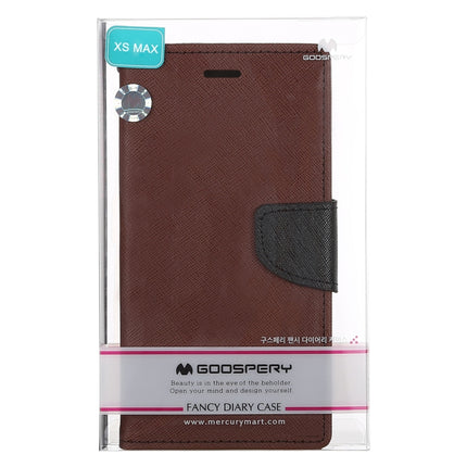 GOOSPERY FANCY DIARY Horizontal Flip Leather Case for iPhone XS Max, with Holder & Card Slots & Wallet(Brown)-garmade.com