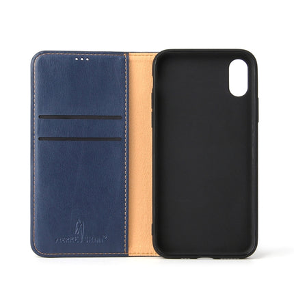 Horizontal Flip PU Leather Case for iPhone XS Max, with Holder & Card Slots & Wallet(Blue)-garmade.com