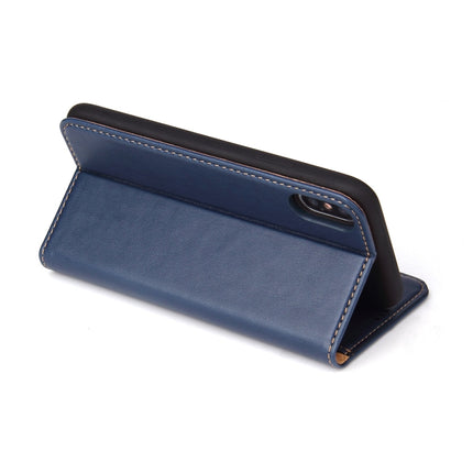 Horizontal Flip PU Leather Case for iPhone XS Max, with Holder & Card Slots & Wallet(Blue)-garmade.com