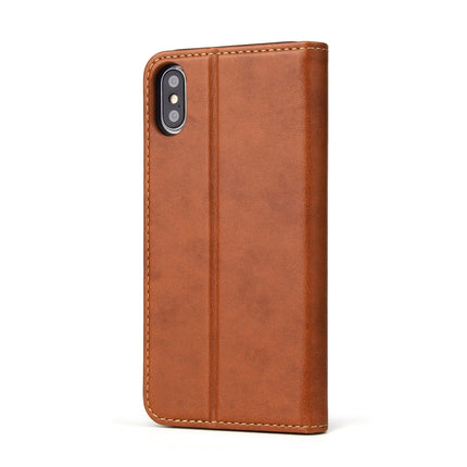 Horizontal Flip PU Leather Case for iPhone XS Max, with Holder & Card Slots & Wallet(Brown)-garmade.com