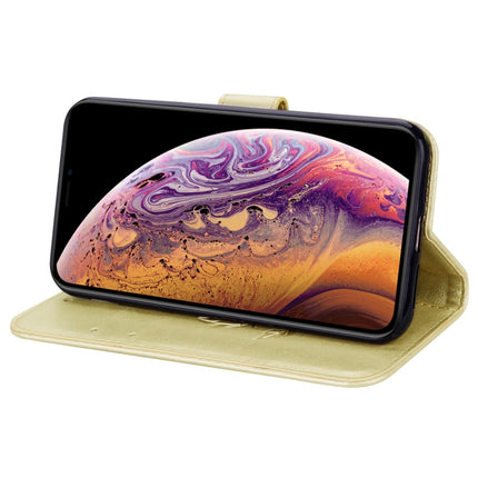 Rose Embossed Horizontal Flip PU Leather Case for iPhone XS Max, with Holder & Card Slots & Wallet(Gold)-garmade.com