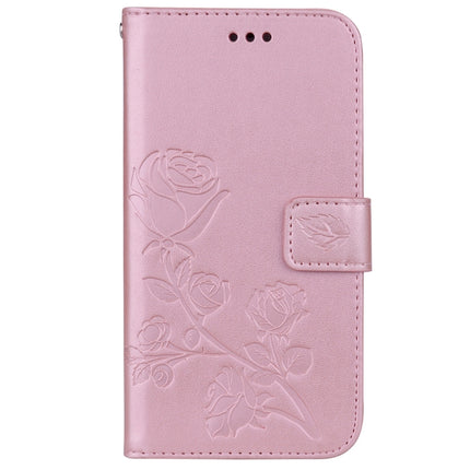 Rose Embossed Horizontal Flip PU Leather Case for iPhone XS Max, with Holder & Card Slots & Wallet(Rose Gold)-garmade.com