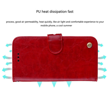 Business Style Oil Wax Texture Horizontal Flip Leather Case for iPhone XS Max, with Holder & Card Slots & Wallet (Red)-garmade.com