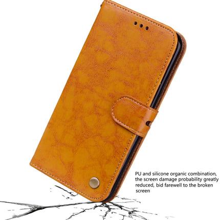 Business Style Oil Wax Texture Horizontal Flip Leather Case for iPhone XS Max, with Holder & Card Slots & Wallet (Yellow)-garmade.com