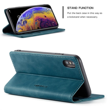 CaseMe-013 Multifunctional Retro Frosted Horizontal Flip Leather Case for iPhone XS Max, with Card Slot & Holder & Wallet(Blue)-garmade.com