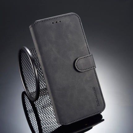 DG.MING Retro Oil Side Horizontal Flip Case for iPhone XS Max, with Holder & Card Slots & Wallet (Black)-garmade.com