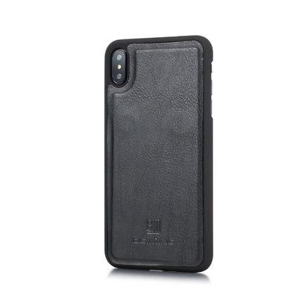 DG.MING Crazy Horse Texture Flip Detachable Magnetic Leather Case for iPhone XS Max, with Holder & Card Slots & Wallet (Black)-garmade.com