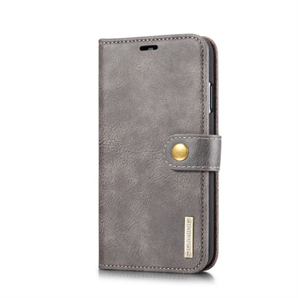 DG.MING Crazy Horse Texture Flip Detachable Magnetic Leather Case for iPhone XS Max, with Holder & Card Slots & Wallet (Grey)-garmade.com