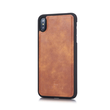 DG.MING Crazy Horse Texture Flip Detachable Magnetic Leather Case for iPhone XS Max, with Holder & Card Slots & Wallet (Brown)-garmade.com