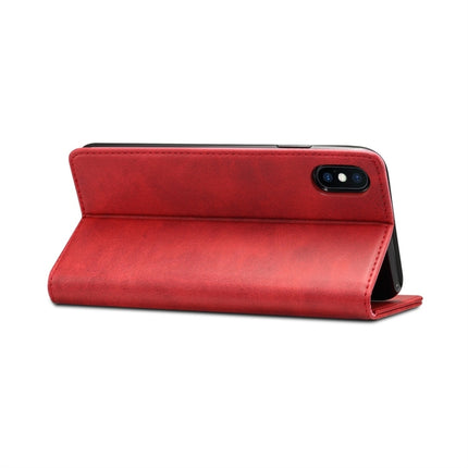 Suteni Calf Texture Horizontal Flip Leather Case for iPhone XS Max, with Holder & Card Slots & Wallet(Red)-garmade.com