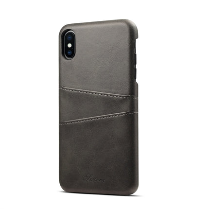 Suteni Calf Texture Protective Case for iPhone XS Max, with Card Slots (Black)-garmade.com