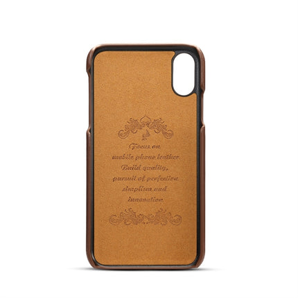Suteni Calf Texture Protective Case for iPhone XS Max, with Card Slots (Coffee)-garmade.com