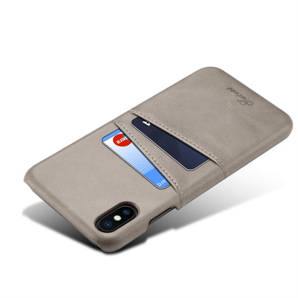 Suteni Calf Texture Protective Case for iPhone XS Max, with Card Slots (Grey)-garmade.com