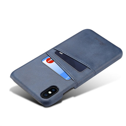 Suteni Calf Texture Protective Case for iPhone XS Max, with Card Slots (Blue)-garmade.com