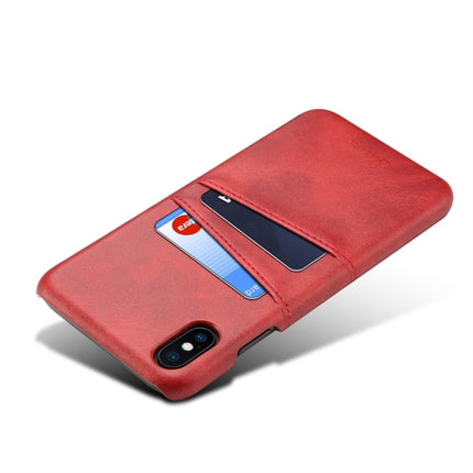 Suteni Calf Texture Protective Case for iPhone XS Max, with Card Slots (Red)-garmade.com