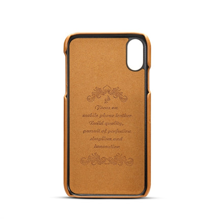 Suteni Calf Texture Protective Case for iPhone XS Max, with Card Slots (Brown)-garmade.com