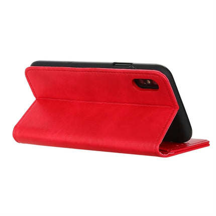 Magnetic Retro Crazy Horse Texture Horizontal Flip Leather Case for iPhone XS Max, with Holder & Card Slots & Wallet (Red)-garmade.com