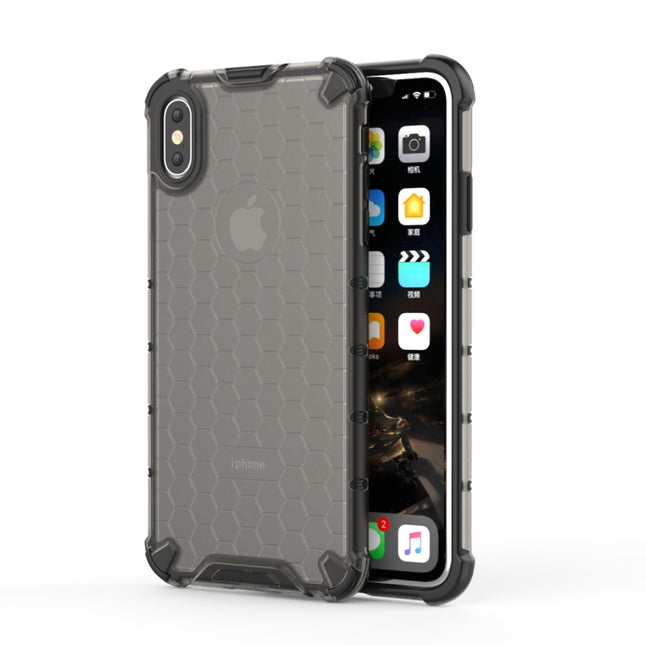 Shockproof Honeycomb PC + TPU Protective Case for iPhone XS Max (Black)-garmade.com