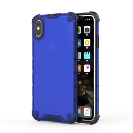 Shockproof Honeycomb PC + TPU Protective Case for iPhone XS Max (Blue)-garmade.com