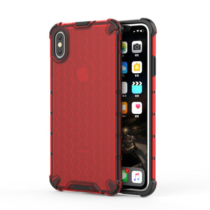 Shockproof Honeycomb PC + TPU Protective Case for iPhone XS Max (Red)-garmade.com