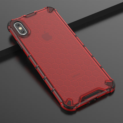 Shockproof Honeycomb PC + TPU Protective Case for iPhone XS Max (Red)-garmade.com