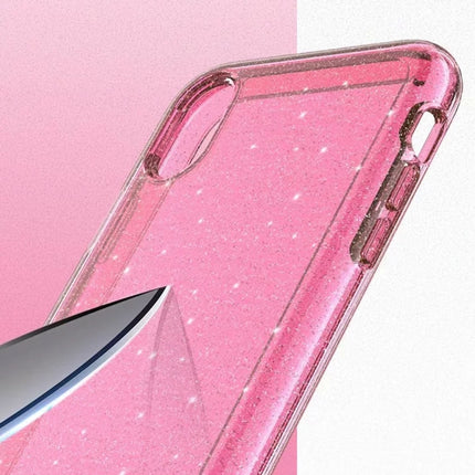 Shockproof Terminator Style Glitter Powder Protector Case for iPhone XS Max (Pink)-garmade.com
