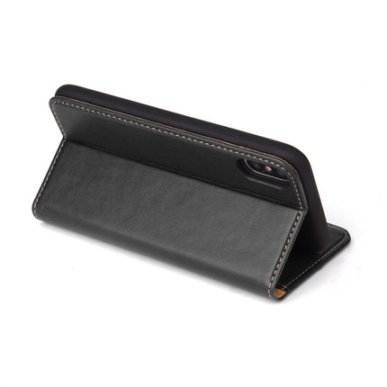Dermis Texture PU Horizontal Flip Leather Case for iPhone XS Max, with Holder & Card Slots & Wallet(Black)-garmade.com