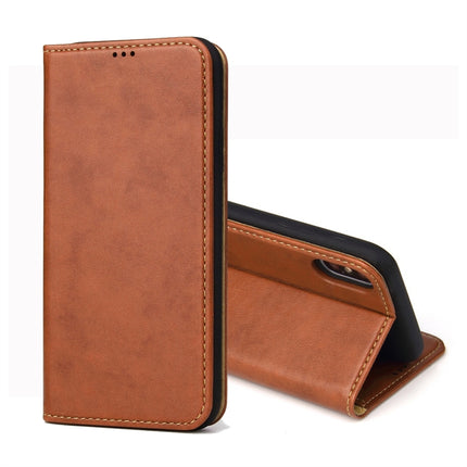 Dermis Texture PU Horizontal Flip Leather Case for iPhone XS Max, with Holder & Card Slots & Wallet(Brown)-garmade.com