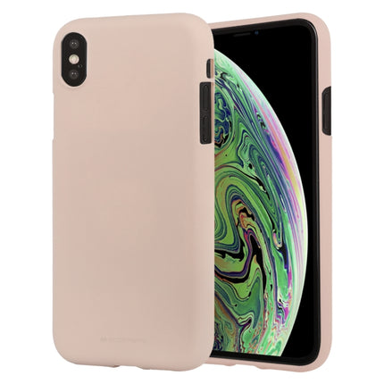 GOOSPERY SOFT FEELING Liquid TPU Drop-proof Soft Protective Case for iPhone XS Max(Light Pink)-garmade.com