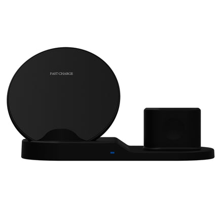 N30 3 in 1 Fast Wireless Charger Holder for Qi Standard Smartphones & iWatch & AirPods(Black)-garmade.com