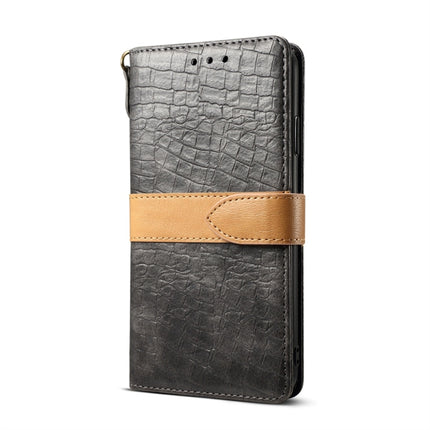 Splicing Color Crocodile Texture PU Horizontal Flip Leather Case for iPhone XS Max, with Wallet & Holder & Card Slots & Lanyard (Grey)-garmade.com