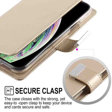 GOOSPERY RICH DIARY Crazy Horse Texture Horizontal Flip Leather Case for iPhone XS Max, with Card Slots & Wallet (Gold)-garmade.com