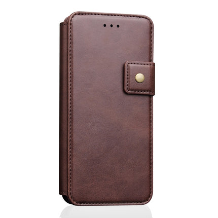 Cowhide Texture Magnetic Absorption Detachable Horizontal Flip Leather Case for iPhone XS Max, with Holder & Card Slots & Wallet (Coffee)-garmade.com