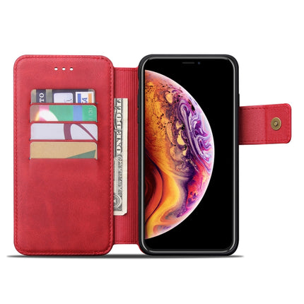 Cowhide Texture Magnetic Absorption Detachable Horizontal Flip Leather Case for iPhone XS Max, with Holder & Card Slots & Wallet (Red)-garmade.com