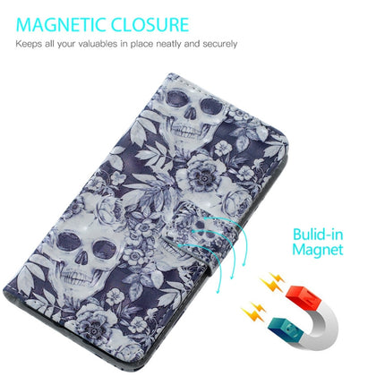 Skull and Flower Pattern Horizontal Flip Leather Case for iPhone XS Max, with Holder & Card Slots & Photo Frame & Wallet-garmade.com