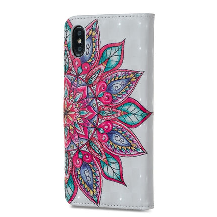 Half Flower Pattern Horizontal Flip Leather Case for iPhone XS Max, with Holder & Card Slots & Photo Frame & Wallet-garmade.com
