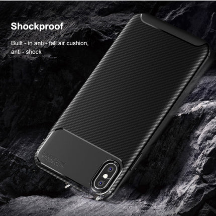 Beetle Shape Carbon Fiber Texture Shockproof TPU Case for iPhone XS Max(Black)-garmade.com