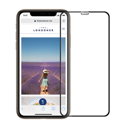 MOFI 9H Surface Hardness 2.5D Arc Edge Explosion-proof Full Screen Tempered Glass Film for iPhone 11 / XR(Black)-garmade.com