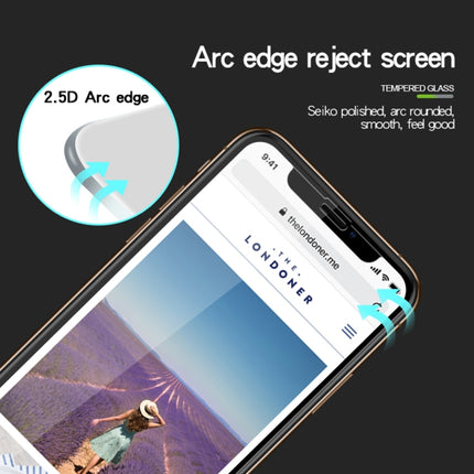 MOFI 9H Surface Hardness 2.5D Arc Edge Explosion-proof Full Screen Tempered Glass Film for iPhone 11 / XR(Black)-garmade.com