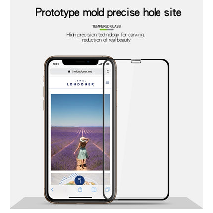MOFI 9H Surface Hardness 2.5D Arc Edge Explosion-proof Full Screen Tempered Glass Film for iPhone 11 / XR(Black)-garmade.com