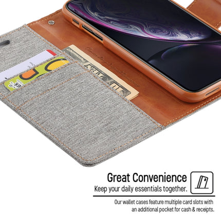 GOOSPERY CANVAS DIARY Denim Texture Horizontal Flip Leather Case for iPhone XR, with Holder & Card Slots & Wallet (Grey)-garmade.com