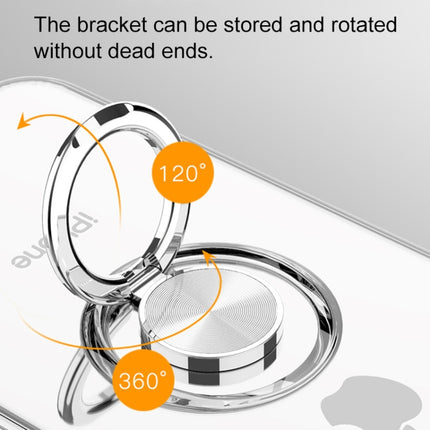 Transparent TPU Metal Ring Case for iPhone XR, with Metal Ring Holder(Transparent)-garmade.com