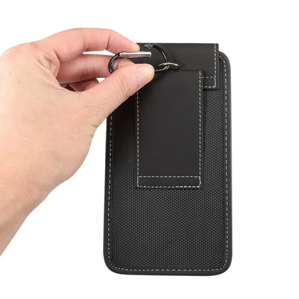 Universal Hanging Waist Oxford Cloth Case for iPhone XR with Carabiner Black-garmade.com