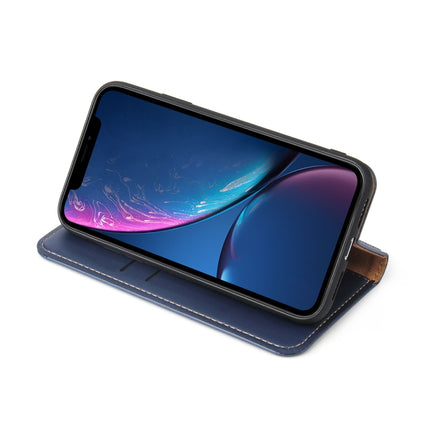 Horizontal Flip PU Leather Case for iPhone XR, with Holder & Card Slots & Wallet(Blue)-garmade.com