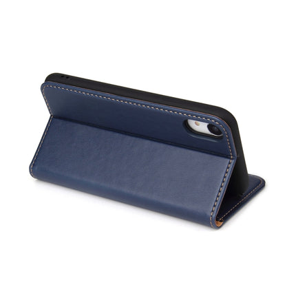 Horizontal Flip PU Leather Case for iPhone XR, with Holder & Card Slots & Wallet(Blue)-garmade.com