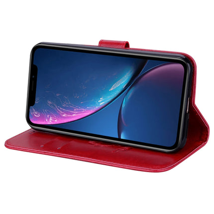 Rose Embossed Horizontal Flip PU Leather Case for iPhone XR, with Holder & Card Slots & Wallet (Red)-garmade.com