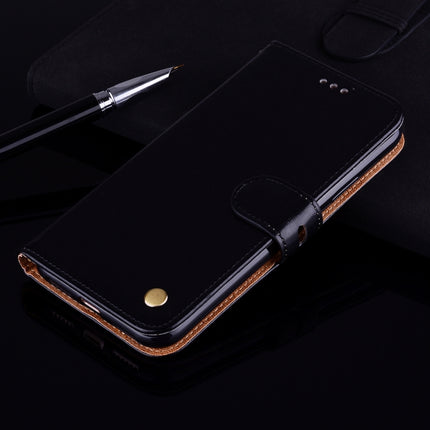 Business Style Oil Wax Texture Horizontal Flip Leather Case for iPhone XR, with Holder & Card Slots & Wallet (Black)-garmade.com