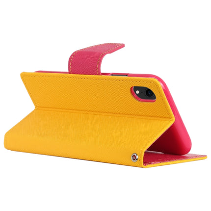 GOOSPERY FANCY DIARY Horizontal Flip Leather Case for iPhone XR, with Holder & Card Slots & Wallet(Yellow)-garmade.com